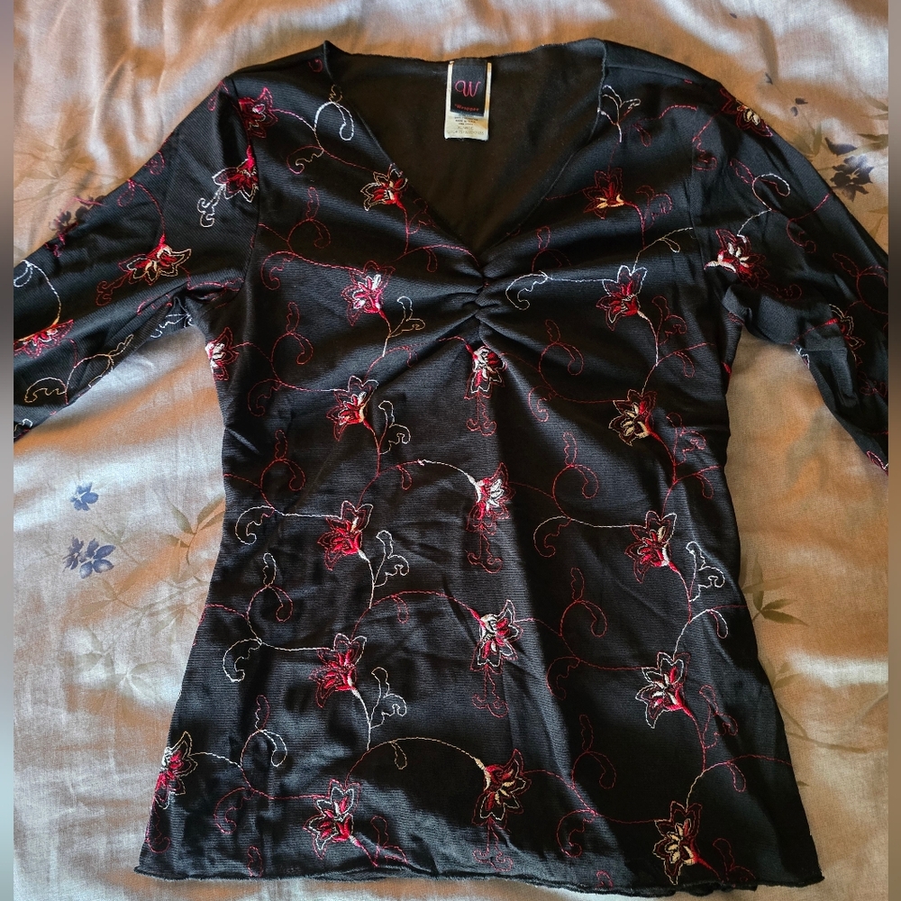 Black Top with Red And White Detail